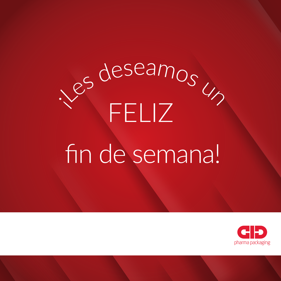 CIDPHARMAPACK's tweet photo. #Buenviernes Se termina la primer semana del año y desde #CidPharmaPackaging les deseamos un muy buen fin de semana https://t.co/AELEOyYCFm