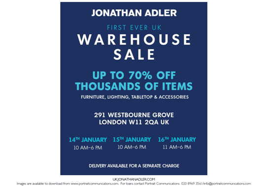 Lucy Gough (@style_by_lucy) on Twitter photo Excited bout <a href="/jonathanadler/">Jonathan Adler</a>'s 1st ever UK warehouse sale! Open to the public on the 14/15/16th Jan! @portraitcomms Excited bout <a href="/jonathanadler/">Jonathan Adler</a>'s 1st ever UK warehouse sale! Open to the public on the 14/15/16th Jan! @portraitcomms