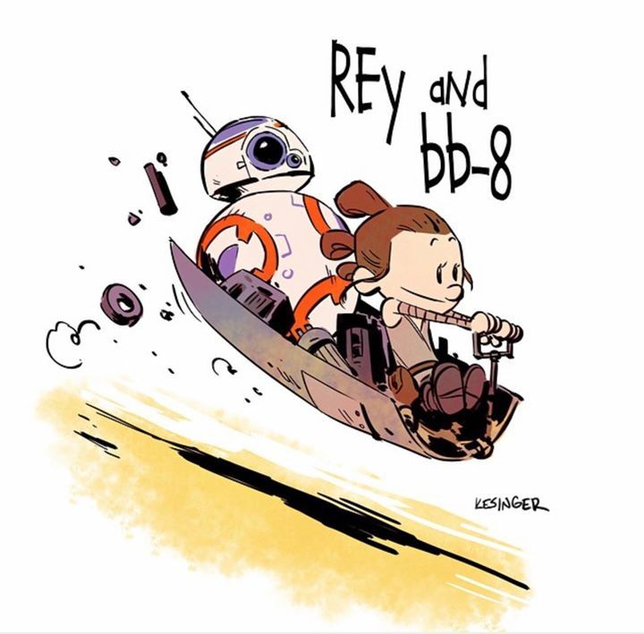 LegitLadyGamers's tweet photo. Rey and BB-8 sledding down the Dunes of Jakku! 
#CalvinAndHobbes #StarWars #Kesinger
#Gaming #LegitLadyGamers #LLG
… https://t.co/tGsXUdMjze
