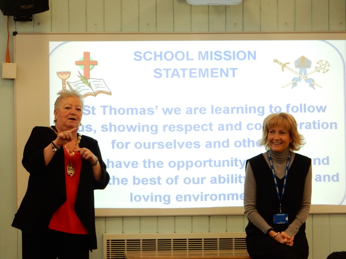 Thank you to the Mayor of Thurrock, who visited St Thomas' today. A truly inspirational lady.