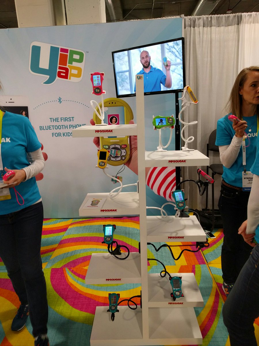 PolyglotProgram's tweet image. Love this.  A cutomized bluetooth phone for kids. #CES @Yip_Yap