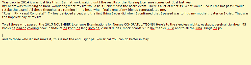 _SlRENSONG's tweet photo. #pnle2015 I took it last year though. 
Congrats new nurses! https://t.co/O6Xkyj8aW7