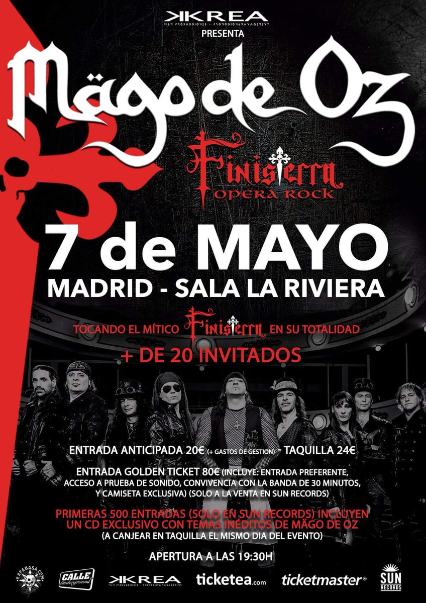 Quieres disfrutar en directo de las excelentes colaboraciones de #FinisterraOperaRock?  
¡Este es tu concierto! 7may
