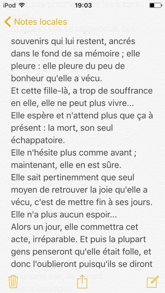 harceler_tue's tweet photo. Le suicide - Part 1. https://t.co/3MqfGbVOKS