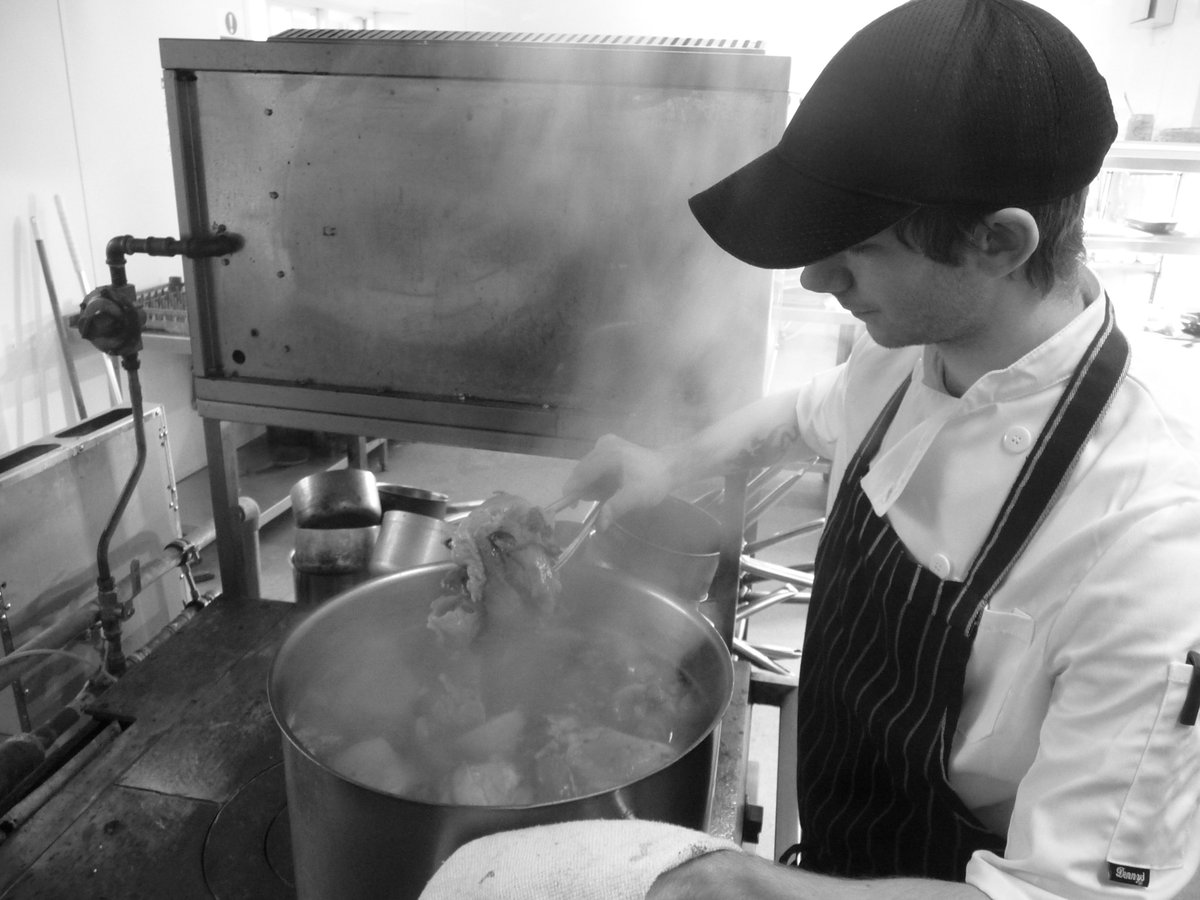 Croft1825's tweet photo. young chef Craig preparing ham hock Terrine for tomorrows wedding @crofthotel  #DarloBiz #hardatwork https://t.co/MK968WdF6s