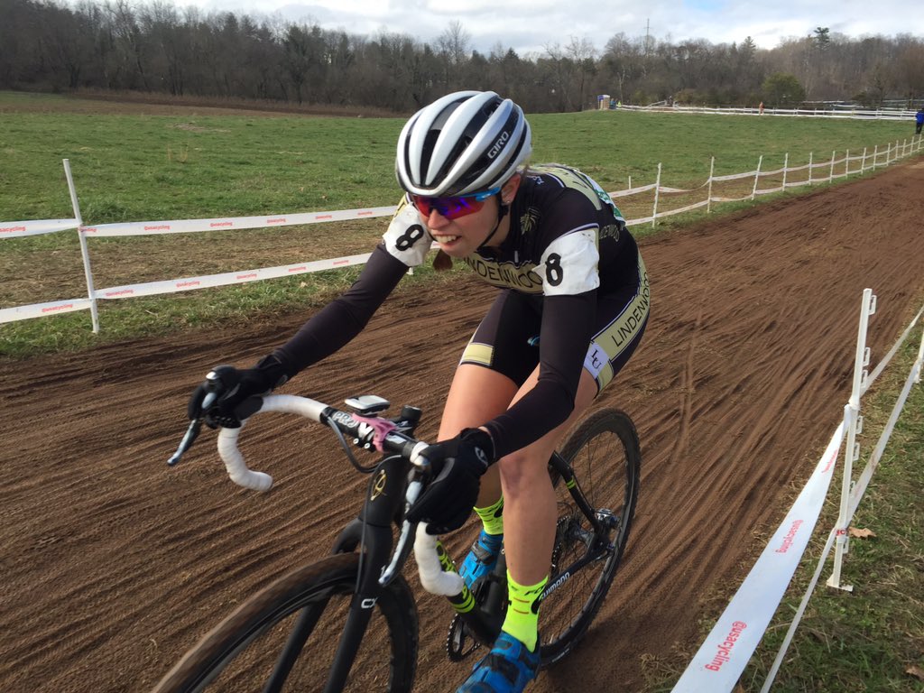 USACcollegiate's tweet photo. Finchamp of @LUcycling trying to fight her way to top three #CXnats https://t.co/Cb0XMUGmn6