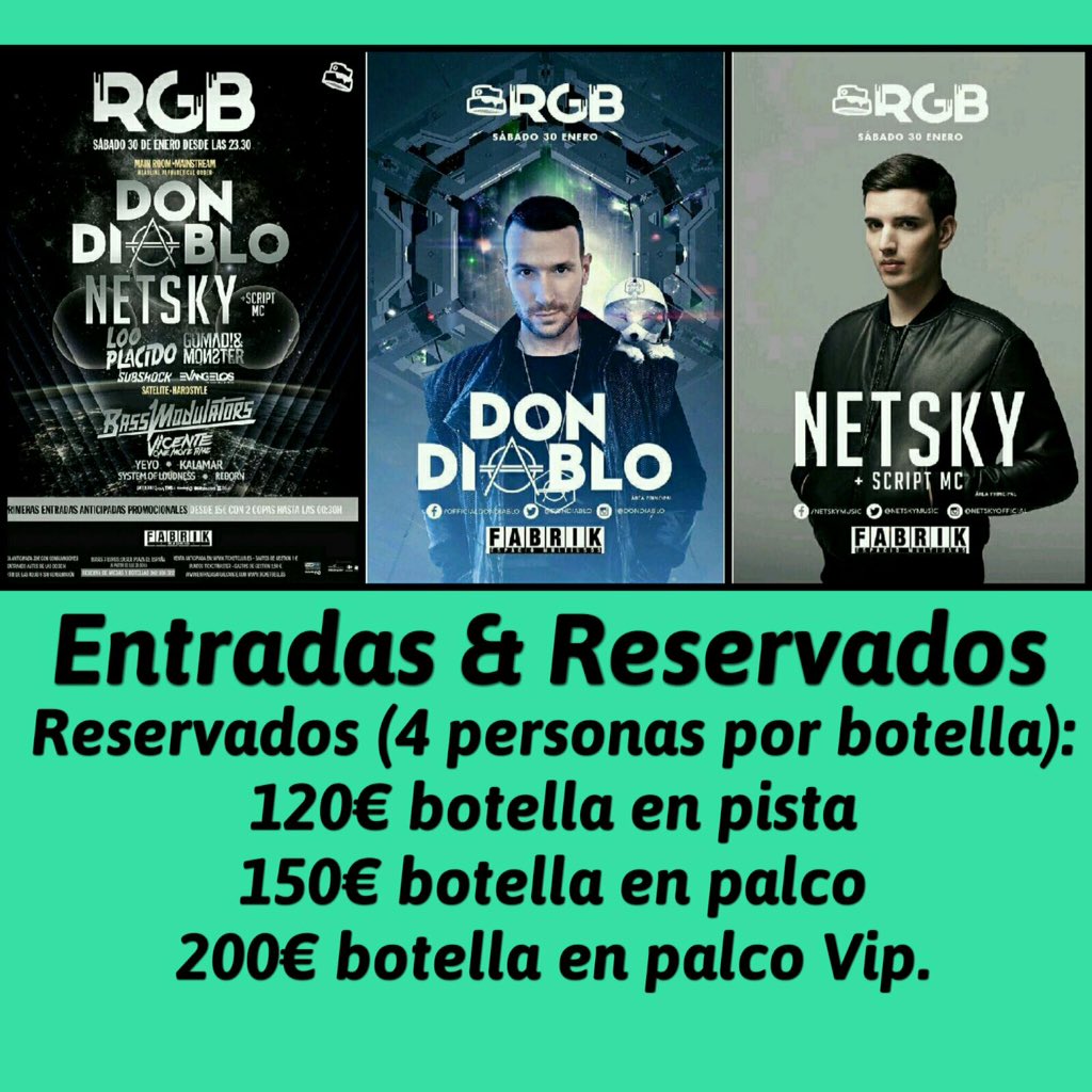 dmnrrpp's tweet photo. Hola! Fabrik: RGB , Supermartxé y más fiestas. 616300463 para + info o entradas. Descuentos a grupos 😃 https://t.co/9jJ5Utqrco