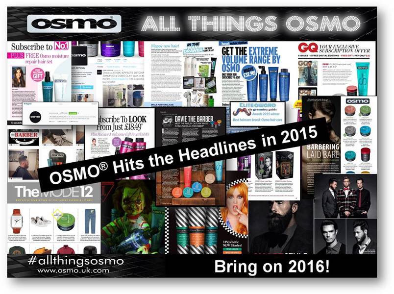 OsmoUK's tweet photo. We hit the headlines hard in 2015 and we can't wait to hit them again in 2016 #allthingsosmo https://t.co/JQBaHNcq4v