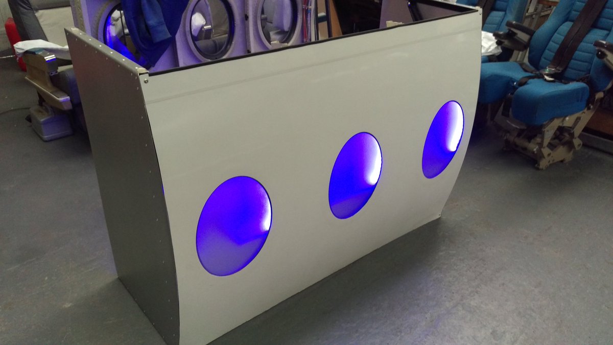 Stu_artaviation's tweet image. Another bar unit ready to leave the workshop. Built using Fokker 100 HB-JVI fuselage.  #barunit #aircraftfurniture