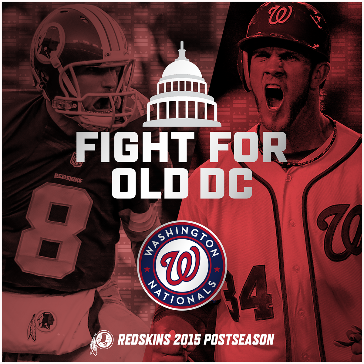 Nationals's tweet photo. Good luck to the @redskins in the playoffs this weekend! #FightForOldDC #HTTR https://t.co/p3OSIXGQjZ