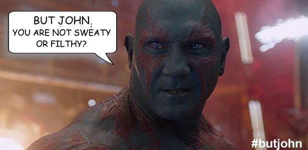 Jeremybterrin's tweet photo. Drax doesn't get it... @ColliderVideo @johncampea #collidermovietalk #butjohn https://t.co/e96dVR9fLJ