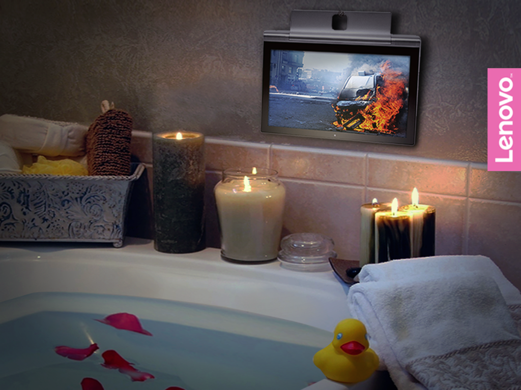 Lenovo_Africa's tweet photo. Happy Friday & world #BubbleBathDay! Chill time. #YOGATablet2Pro https://t.co/UVX52rtGIH https://t.co/xEJFinb5d6