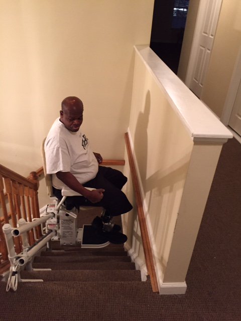 Salesianum's tweet photo. Thnx 2 Joe Williams 82 Earl Outten 68 &amp; @local5iuec for installing a free chair lift for vets at @DCHVorg #SALSTHON https://t.co/90NLaPusYc