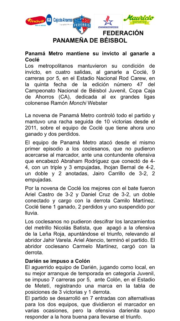 FedebeisOficial's tweet photo. #PanamáMetro mantiene su invicto al ganarle a #Coclé. https://t.co/EDWHzWzWju
