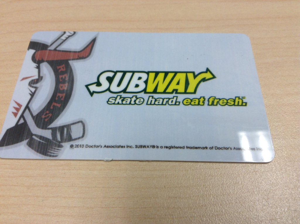 Rebelshockey's tweet photo. Win the @Rebelshockey Suite for tomorrow's game?Post a picture of you &amp; a @SUBWAY sandwich using #SkateHardEatFresh https://t.co/k9MuK5AQZO