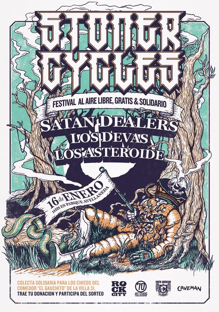 TRESDEVASARG's tweet photo. STONER CYCLES FESTIVAL al aire libre, gratis y solidario! Sab 16.01 desde las 18hs en Parque Avellaneda - Caba. https://t.co/ulquAWUOQe