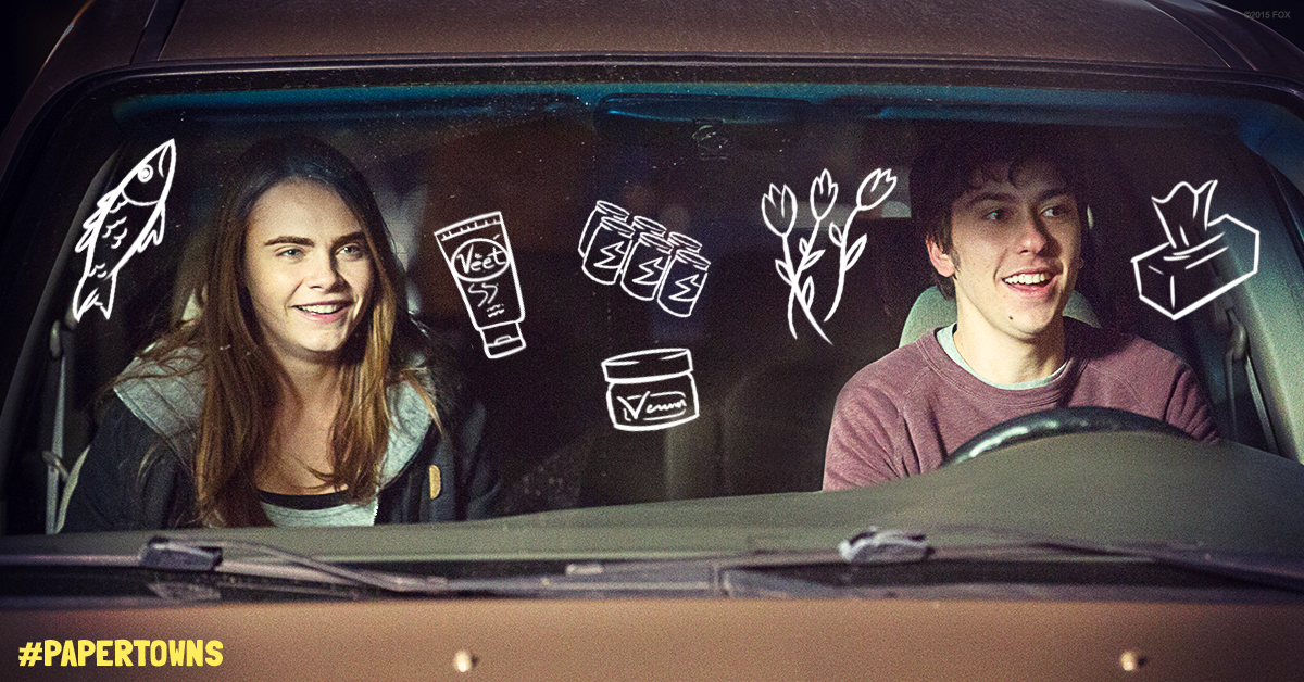 UKPaperTowns's tweet photo. Don't end up with rAnDom #januarysales buys, just get #PaperTowns on Blu-ray or DVD instead! https://t.co/6AnZafO4IJ https://t.co/5upQ3yuZzM