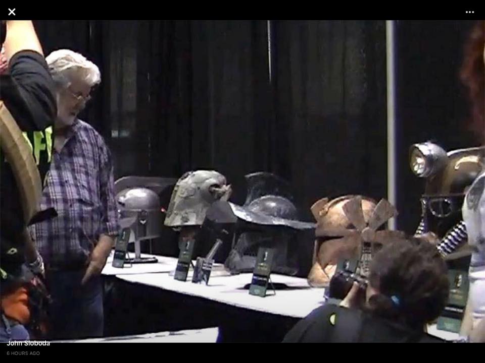 BikerscoutProj's tweet image. Look who stopped by the 'as you wish helmet project' @thedentedhelmet wonder if @JohnBoyega or even JJ will stop By