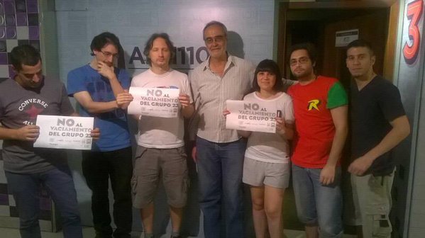 interradial's tweet photo. Gracias compañeros de @Laoncediez x la solidaridad! #NoAlVaciamientoDelG23 @sipreba @AsambleaGrupo23 #Interradial https://t.co/zYaxBCnP6k