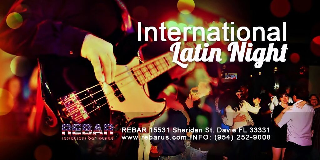 Enjoy our #InternationalLatinNight every Friday! With live music delicious food and great drinks! #ReBarVibes #Davie