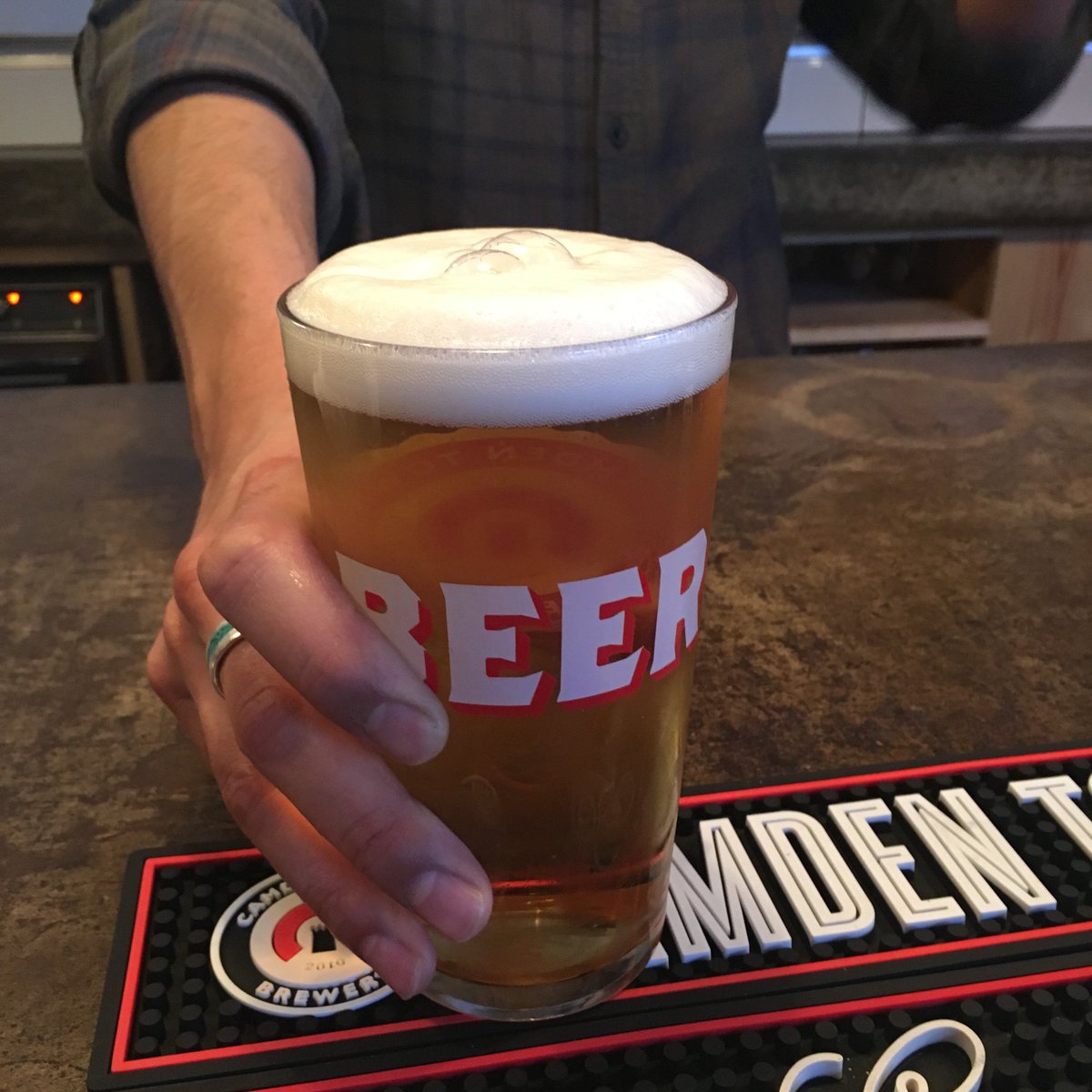 CamdenBrewery's tweet photo. The first of many Friday beers at the Brewery Bar this year! #GreatBeerHere https://t.co/Y6xbrTcjtF