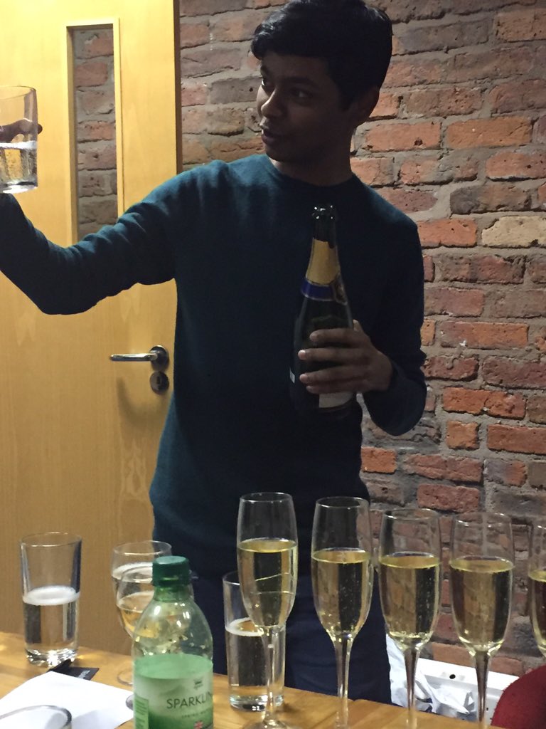 AlterlineAction's tweet photo. A fond farewell to our great creative @Jubz. Have fun on your travels! #champagne #FridayFeeling https://t.co/2lpuayW5IA