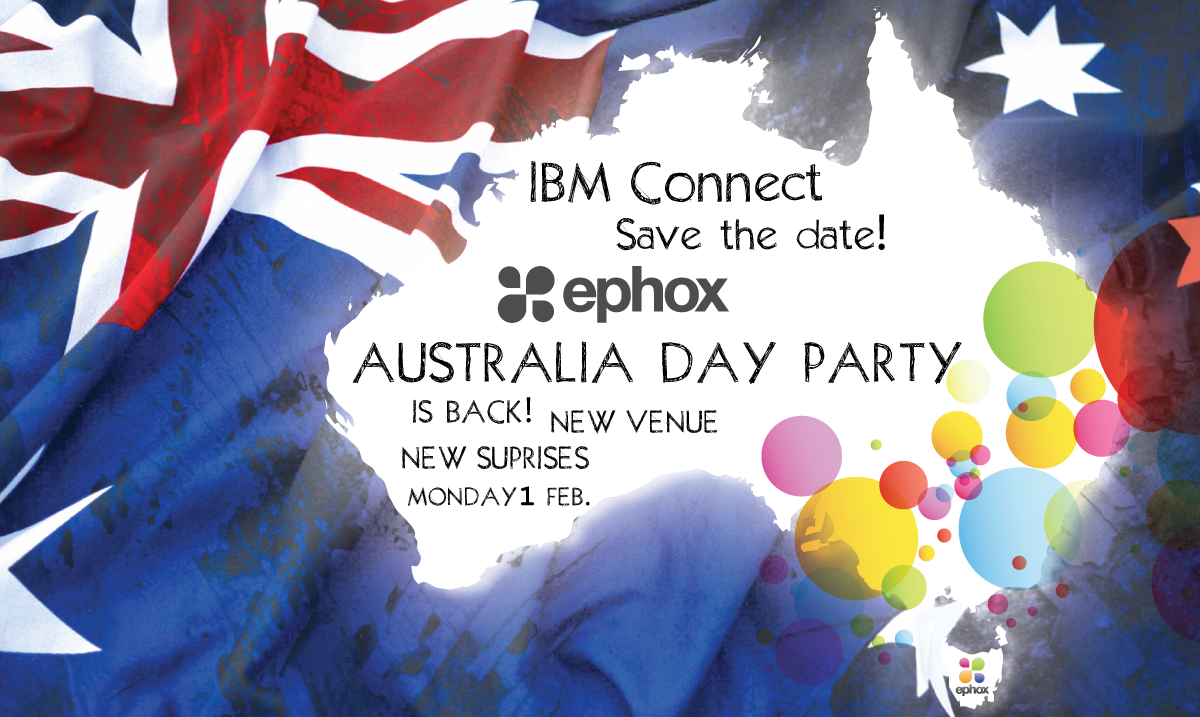 joinTiny's tweet image. Save the date #IBMConnect The Ephox Australia Day Party is back! New venue. New surprises. #NewWayToCreate