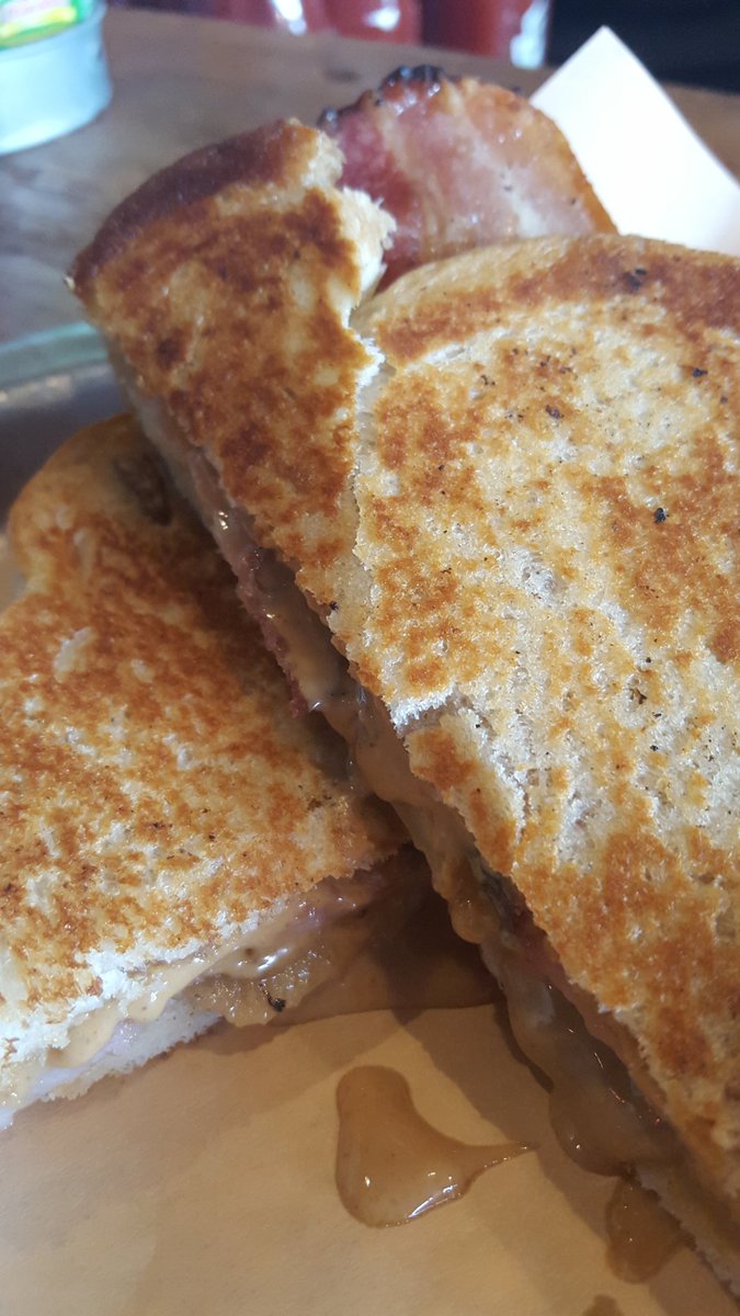 Fried peanut butter, bacon &amp; banana sandwich in honour of the King's Birthday!