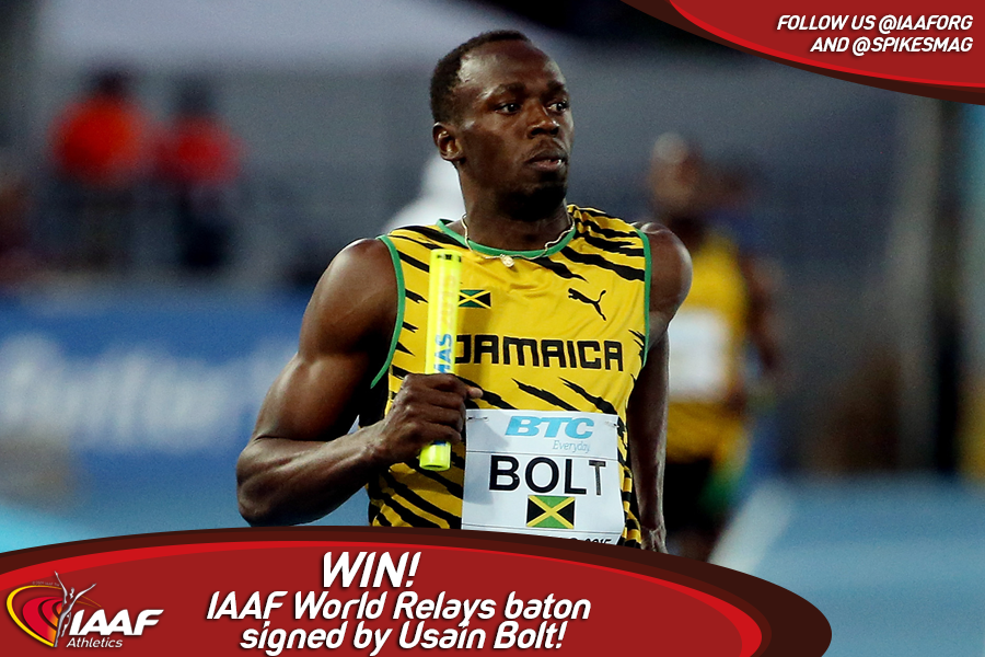 WorldAthletics's tweet photo. Competition time:

Win a #WorldRelays relay baton signed by @usainbolt

Simply RT &amp; follow to enter https://t.co/nuqXss7gAJ