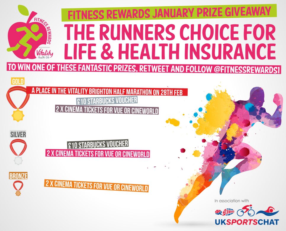 UKRunChat's tweet photo. RT&amp; follow @FitnessRewards1 to be in Sunday's 9pm draw for these fantastic prizes. #UKRunChat https://t.co/3sajJ2SzFv