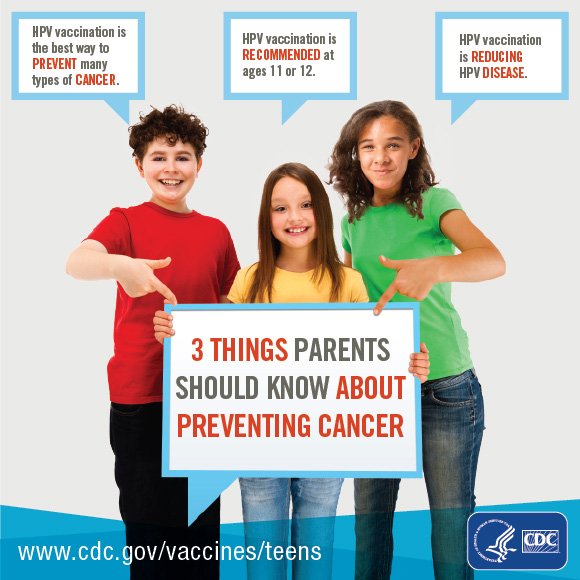 #HPV #vaccine is for #cancer #prevention.  Find out more: 1.usa.gov/1INmsGw #PreventCancerTogether