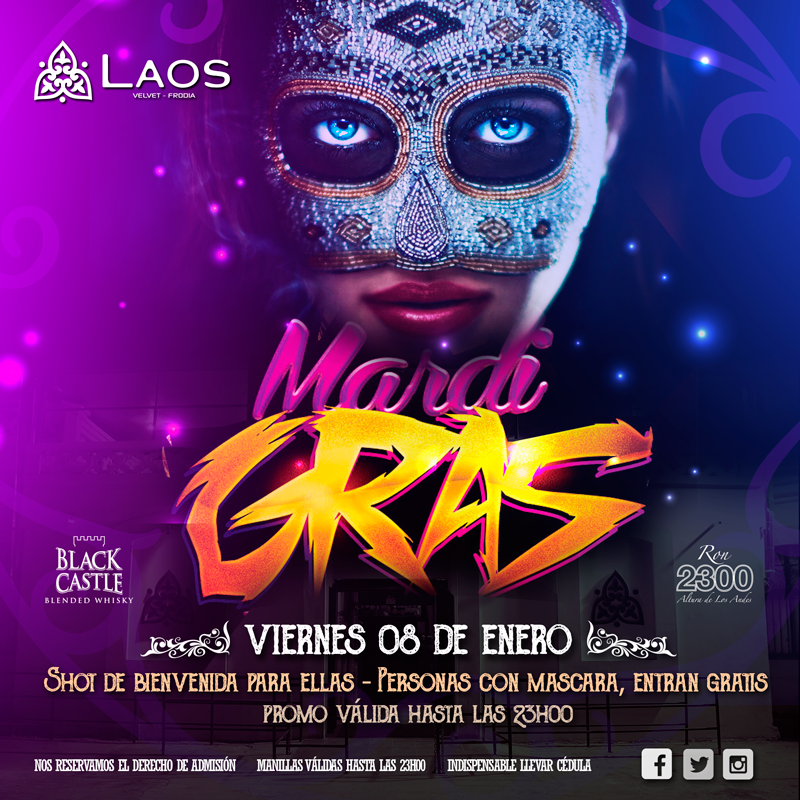 lolasbardiscotk's tweet photo. INICIAMOS EL AÑO CON LA MEJOR FARRA
ESTA NOCHE MARDI GRAS!
CON MASCARA ENTRAN GRATIS!
#LAOSDISCOTECA #LAOSPARTY https://t.co/zQRXXq9GHQ