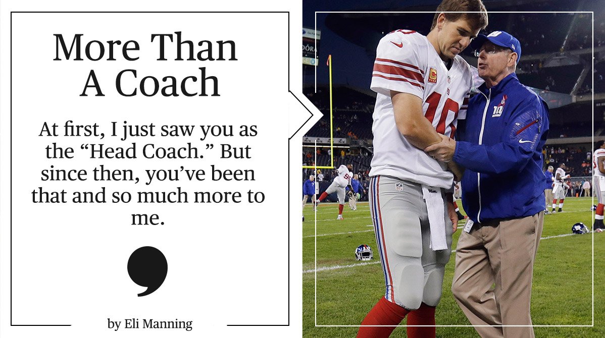 Quarterback Eli Manning says farewell to the only head coach he has ever had --&gt; playerstribu.ne/Coughlin