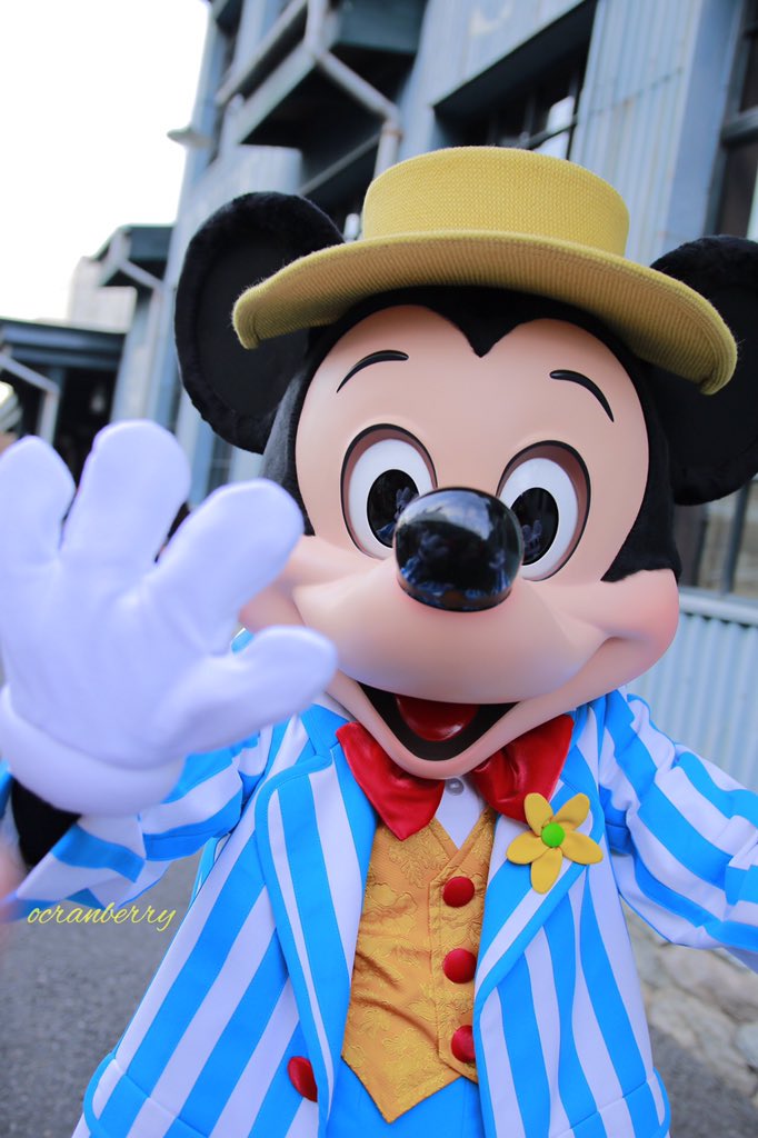 Kana 昨日のアメフロミッキーさん お見送りだけだったけど会えた 涙 目を見てハイタッチしてくれたぁ 4枚目のジャケットめくりがイケメン過ぎて 正面から撮れたお友達の写真を見せてもらって震えました 笑 Tds アメフロ ミッキー T