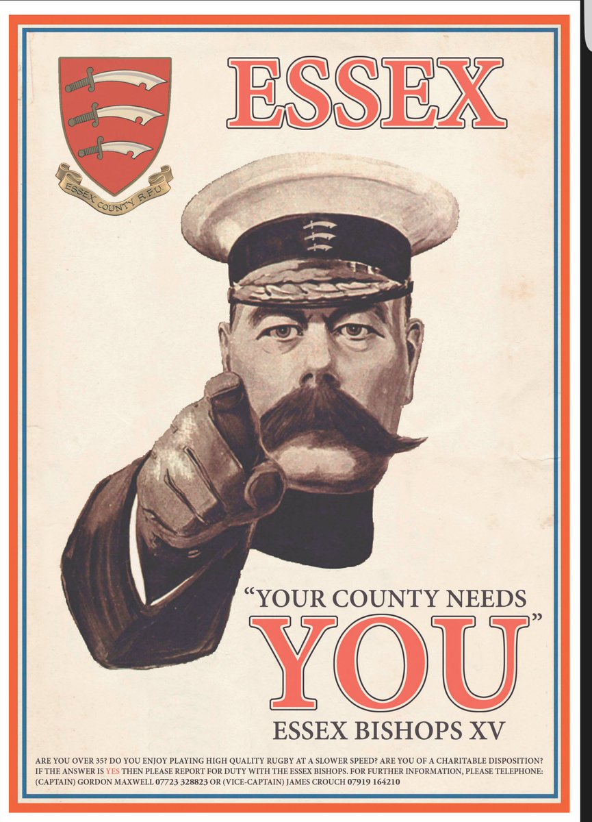 Recruitment time in <a href="/essexrugby/">Essex County RFU</a> for over 35 Veterans ! Print out and put poster up in your clubs ! #VetsRugby