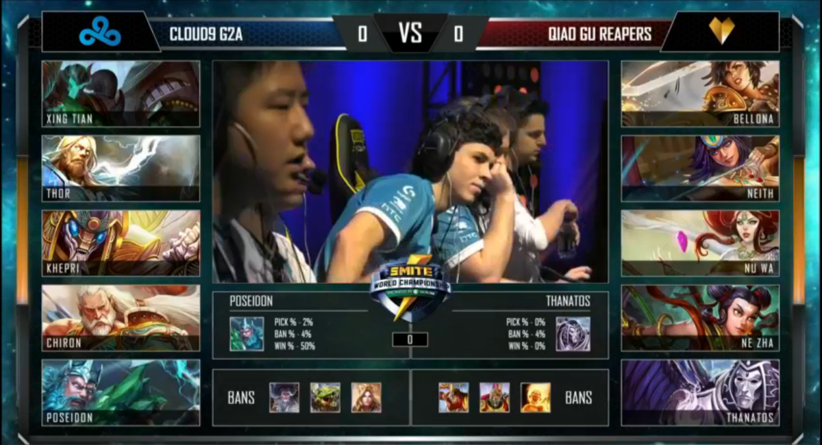 Smite_Fr's tweet image. Et voilà les picks et bans de ce premier match du bo3 entre @Cloud9gg et les QG Reapers ! #AssassinSupport