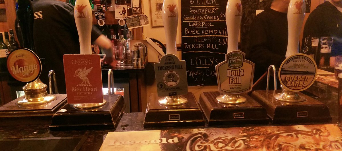 OldBank1's tweet photo. Tonight's real ale @Wilsonpotter @allgatesbrewery @LivOrganicBrew @lilleyscider #real ale #not so dry January https://t.co/SSPKR9zXqo