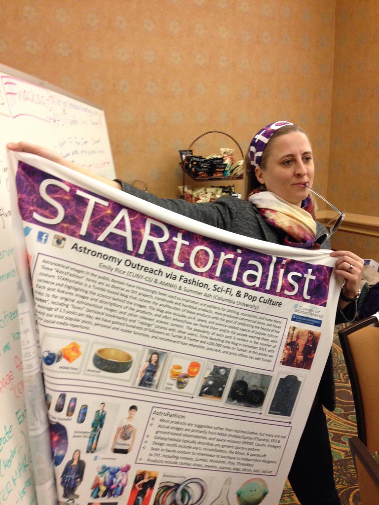 GalAstronomer's tweet photo. #aas227 #hackaas #makeaas poster title that repeated into no see headband. @emilylurice https://t.co/VrHKrSnY8t