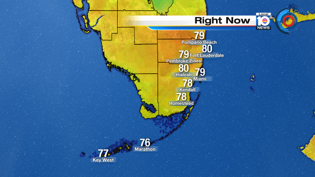 It's after 3pm and temperatures are at or near 80° in Miami-Dade & Broward counties. https://t.co/K3rjkjUY2Z