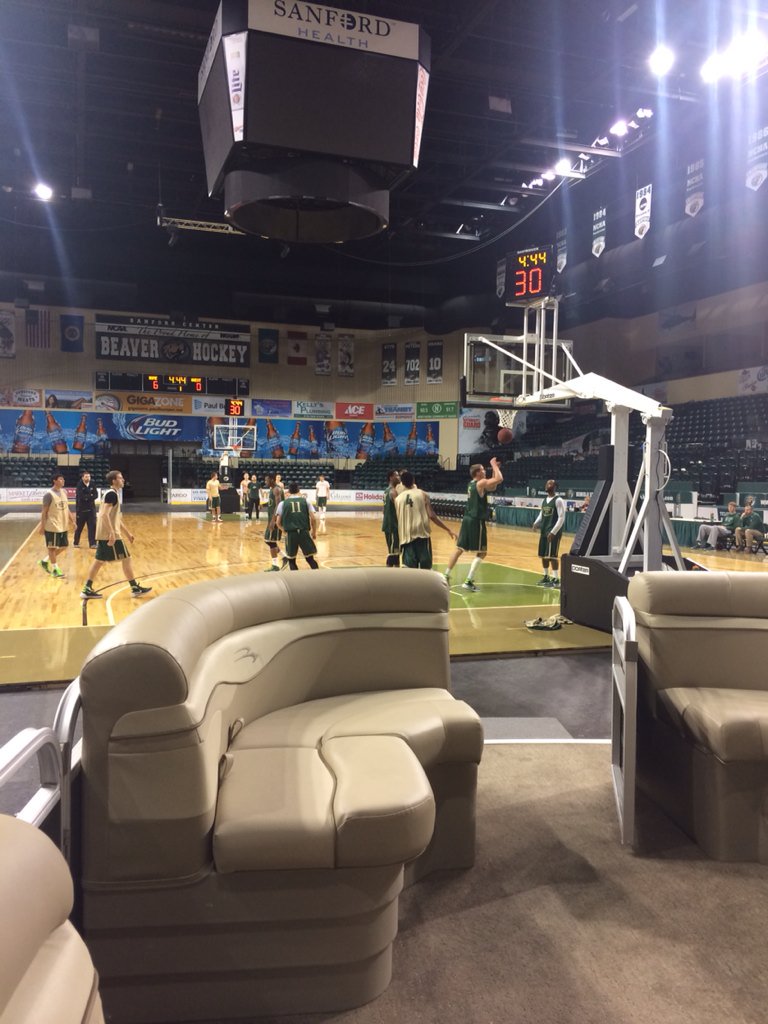 Watching beavers practice on a pontoon at the Sanford center. Come see the game tomorrow 2:00pm women 4:00 pm men