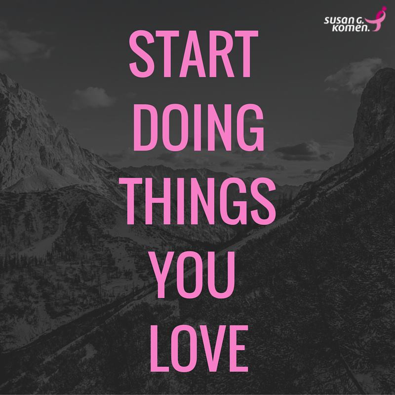 KomenColorado's tweet photo. Life is short; do what you love <3 #KomenColorado #BreastCancer https://t.co/JfVrdyubkJ