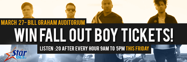 Star1065Sac's tweet image. Lots more @FallOutBoy tickets coming up! #FallOutBoyFriday at 1:20pm! #Sacramento