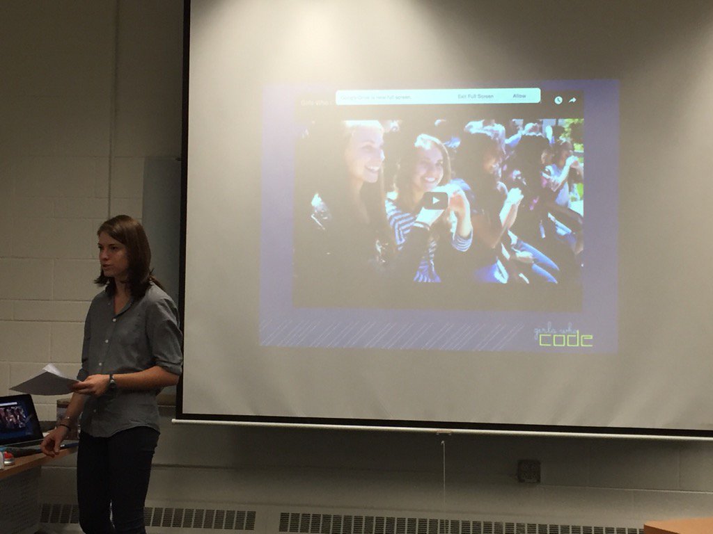 PHSComputerGuy's tweet image. Alex from Girls Who Code talks about their summer internship program. #knightsofphs