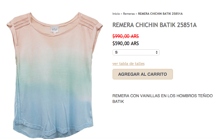 Esta y otras opciones con liquidación a muy buenos precios.
tienda.sathyanet.com.ar…/remera-chichin-batik-2585…/