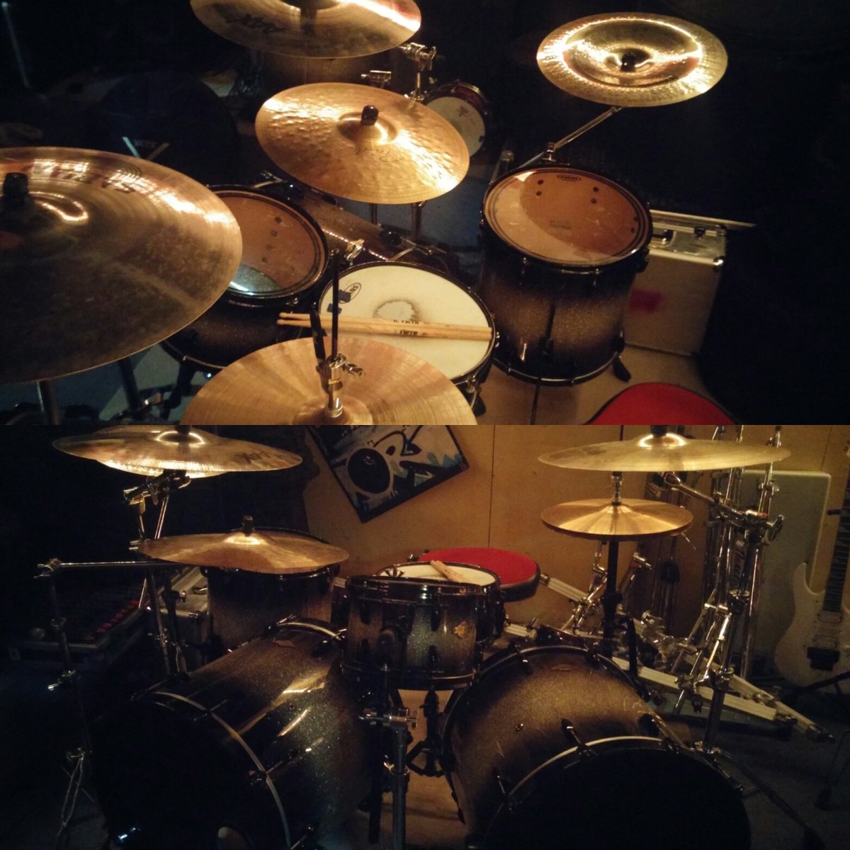 jp_drumss's tweet photo. Fun jam sesh with @israfelworld random setup #pearl #masterspremium #sabian #paiste #vicfith #evans https://t.co/ArbgqsRbaq