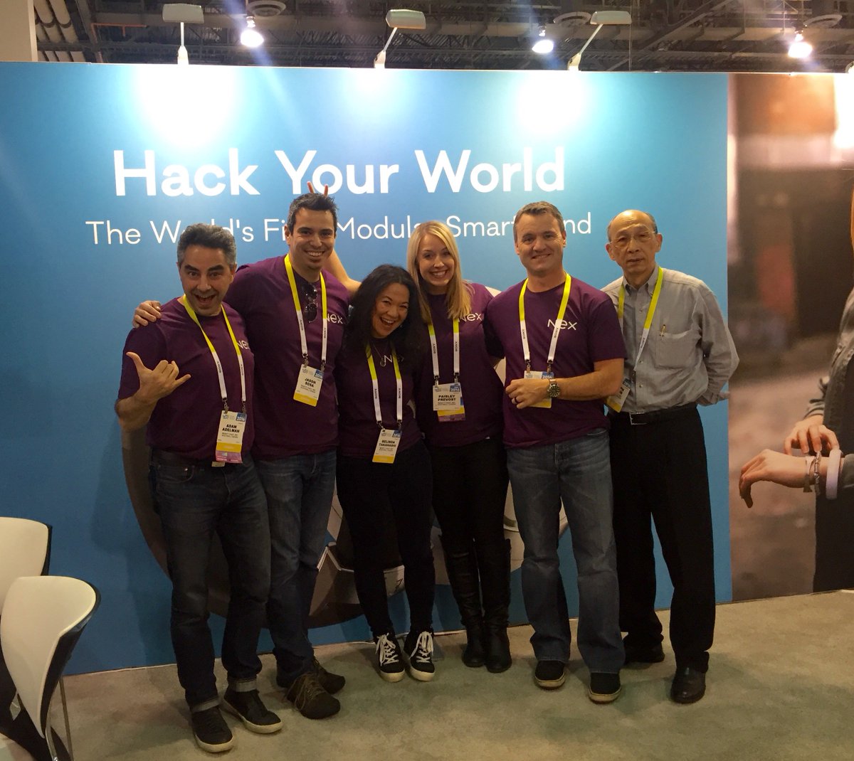 MightyCast's tweet photo. Creating new hacks on the Nex Band &amp; having a blast! Come meet the awesome Nex team here @CES2016! https://t.co/T7bbSOwIAm