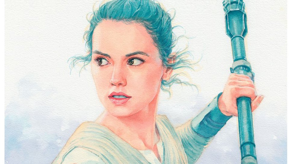 nerdist's tweet photo. Have a Rey of sunshine with today's #FanArtFriday https://t.co/jaGaAkrTvT #TheForceAwakens https://t.co/J6e279lSjb