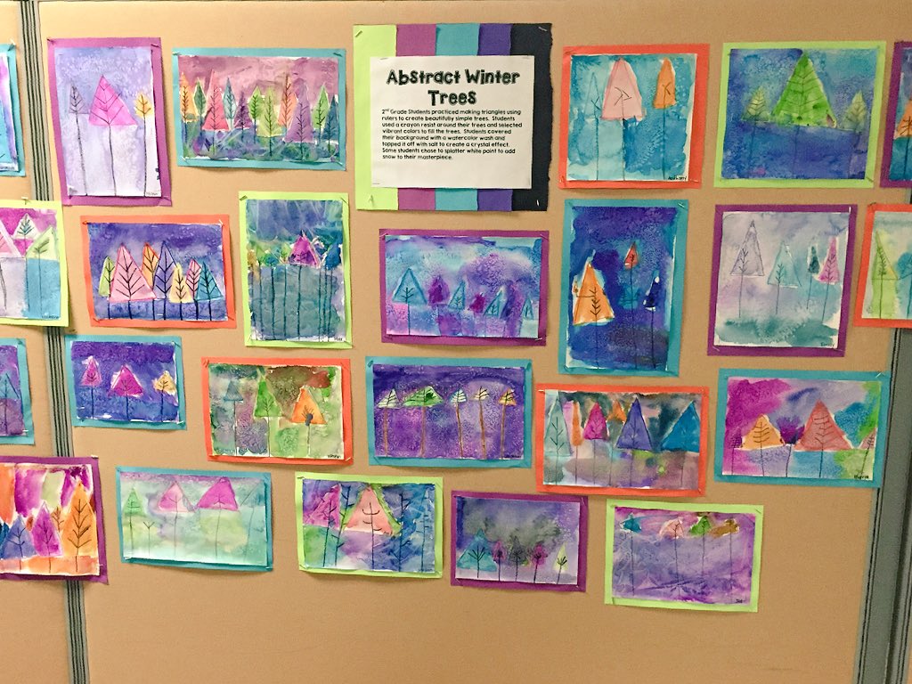 BrooksGH2's tweet photo. 2nd graders @GlacierHills studied the color wheel using tertiary colors to create beautiful abstract paintings https://t.co/BWQtg0YSAV