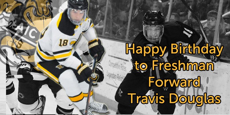 AIC_Hockey's tweet photo. Happy Birthday to Freshman Travis Douglas! #JacketNation #AHC #JacketBirthdays https://t.co/ppBGxwcanf