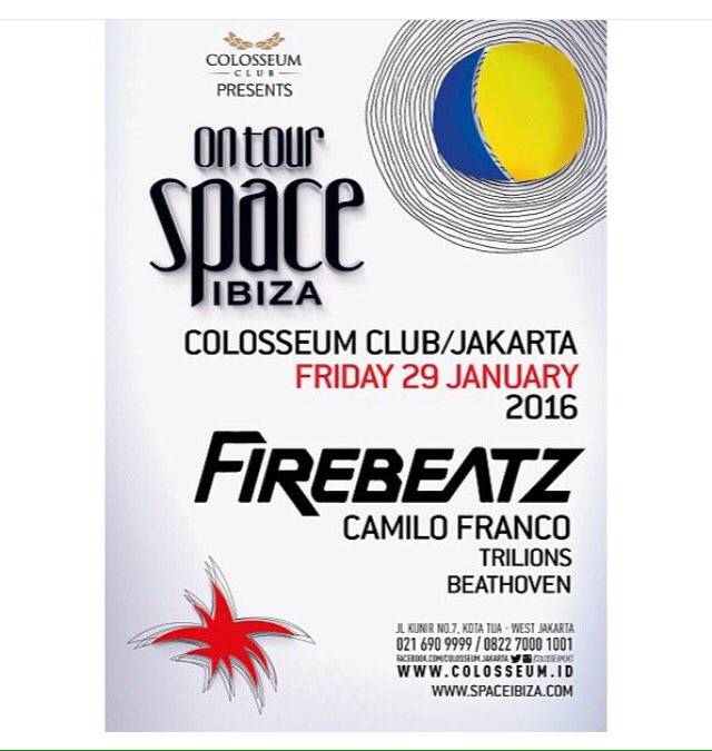 BeathovenMusik's tweet photo. Start counting down the days. Space Ibiza goes to Jakarta. Next 29th of January

#party #spaceontour #spaceibiza https://t.co/LeiYZOz0l4